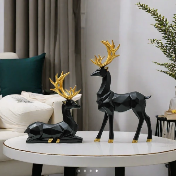 新款北欧创意家居摆客厅摆设电视柜招财鹿摆件客厅摆件适合年轻人
