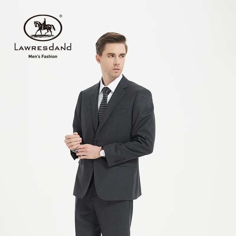劳伦斯丹顿LAWRESDAND男装 暗夜灰100羊毛西服套装 11006【L-T/1】