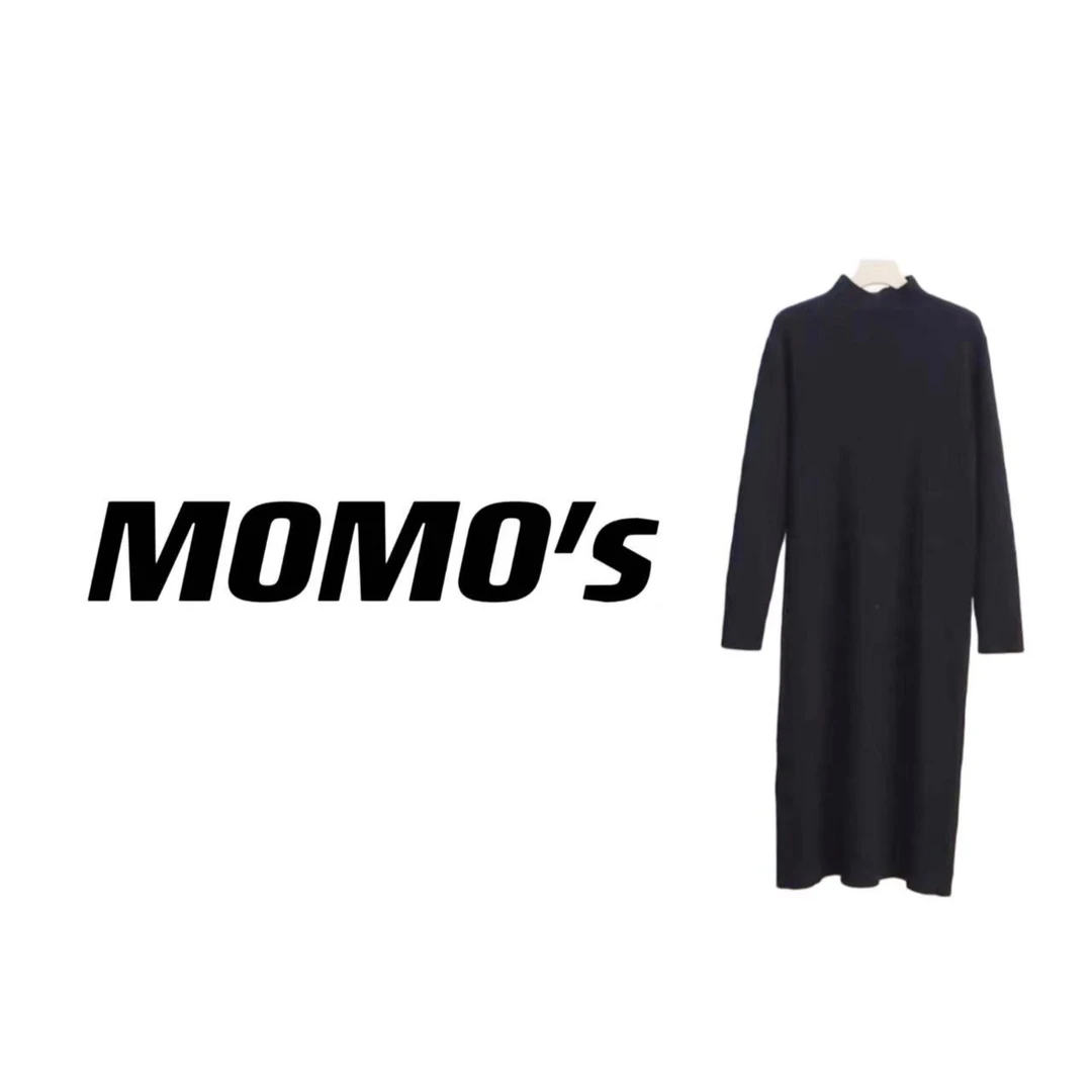 MOMO【千度】2023秋季气质加长大码宽松休闲过膝针织连衣裙XS233830