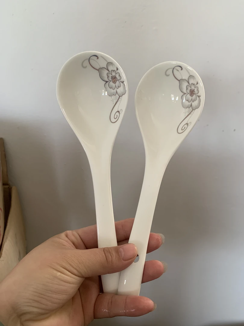家用陶瓷长柄粥勺大勺瓷勺盛汤勺子
