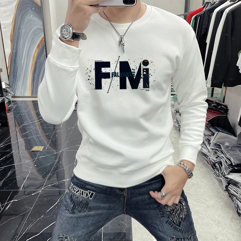 卫衣男款爆款2025新款潮牌男装春秋款外套时尚休闲印花长袖打底衫