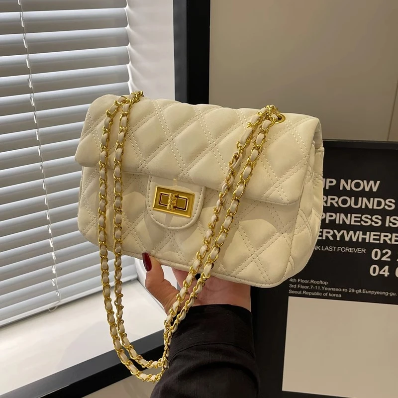 小香风女包2025新款高级感菱格链条腋下包休闲百搭单肩斜挎小方包