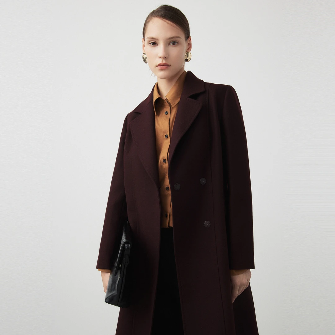 【新年、龙年】朗姿毛呢外套中长款收腰显瘦通勤大衣24K年