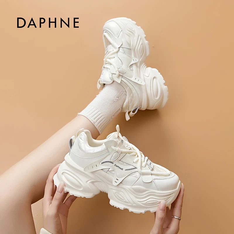 Daphne/达芙妮女鞋2025秋季老爹鞋厚底增高简约经典百搭潮流6367D