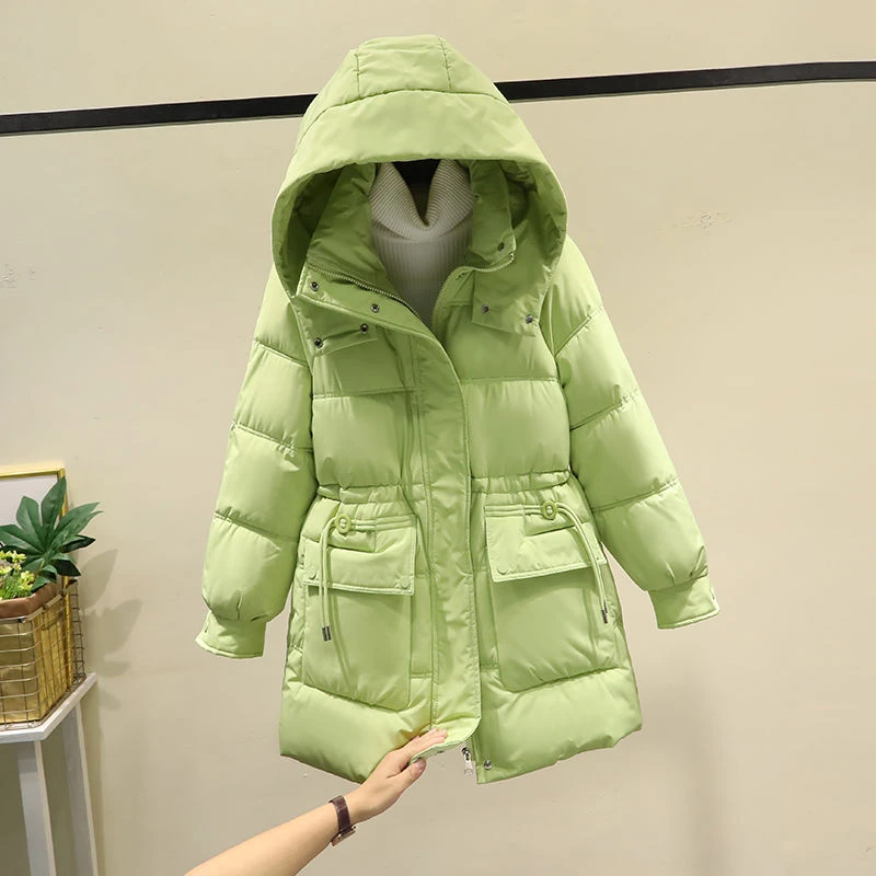 冬季羽绒服女中长款2023新款冬季加厚收腰显瘦棉衣韩版时尚棉袄