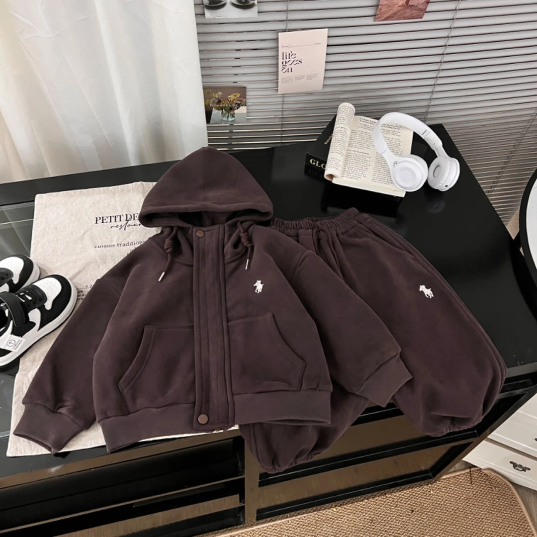 2024秋冬新款中大童潮流百搭时尚加绒加厚外套 20265