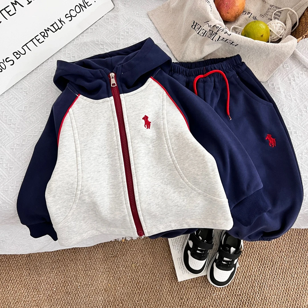 2024新款 男童冬季时尚韩版加绒加厚休闲运动风外套 20262 升级版