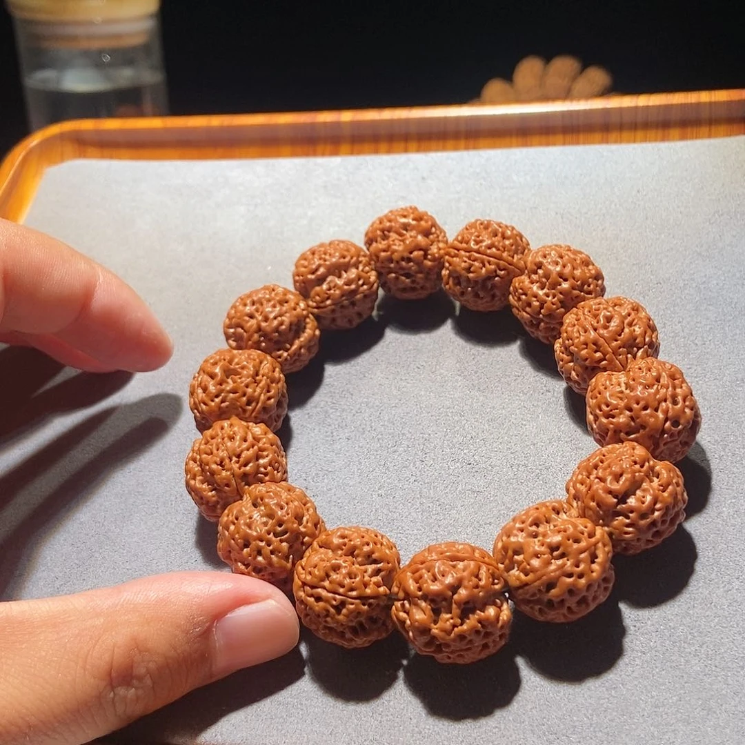 金刚菩提吊坠手工打底四叶草20mm