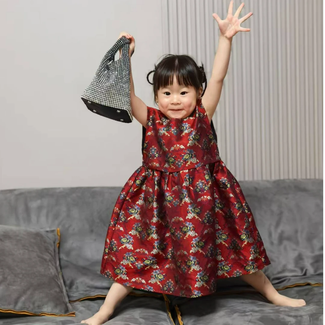 恬小霓（锦恩同款）0-6岁/女童/3000/安哥拉红/连衣裙/潮流/时尚/