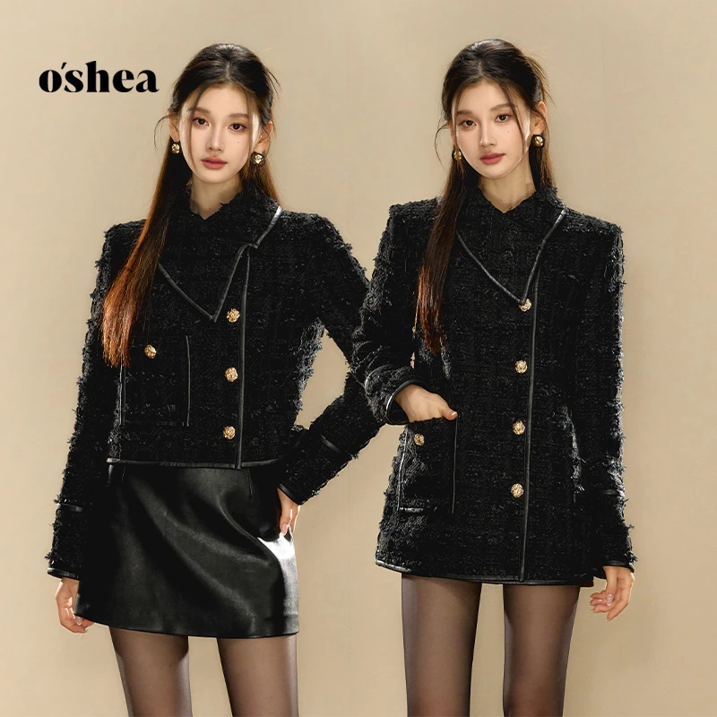 oshea【官方专享】 法式复古小香风外套新款秋冬高端羊毛混纺短外套
