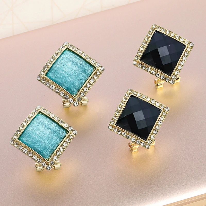 925银仿水晶耳饰 30 轻奢百搭耳钉高级感简约耳夹复古耳饰法式