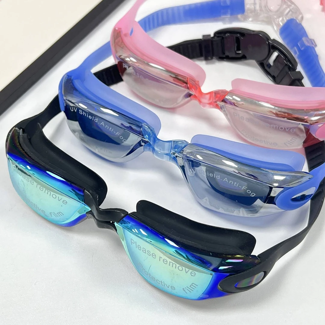 外贸原单成人款电镀泳镜