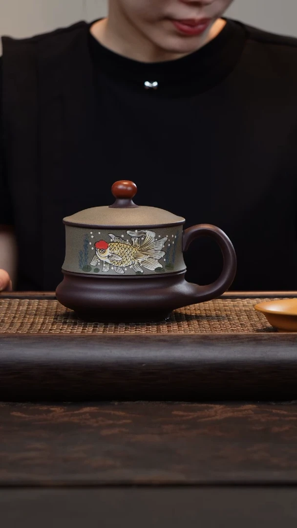 【闪购商品】紫砂茶杯鸿运当头青段