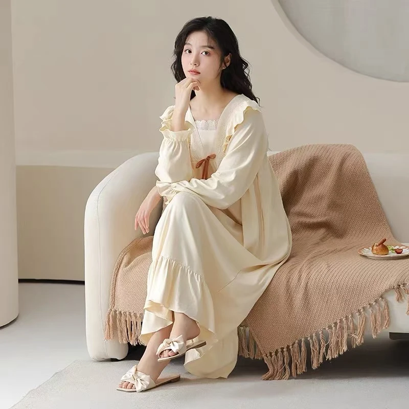 2睡衣女睡裙秋季新款休闲舒适小众设计甜美可爱风可外穿家居服