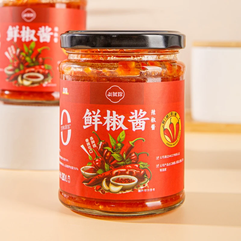 科沁万佳鲜椒酱0脂肪辣椒酱低脂酱料拌饭面零脂家用辣酱280g*2瓶