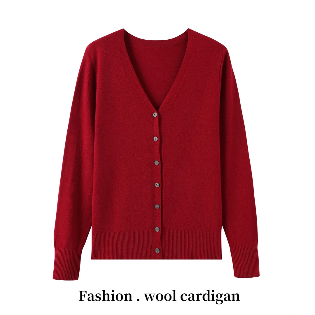 1（送两袋柔顺剂）V领开衫针织长袖长袖