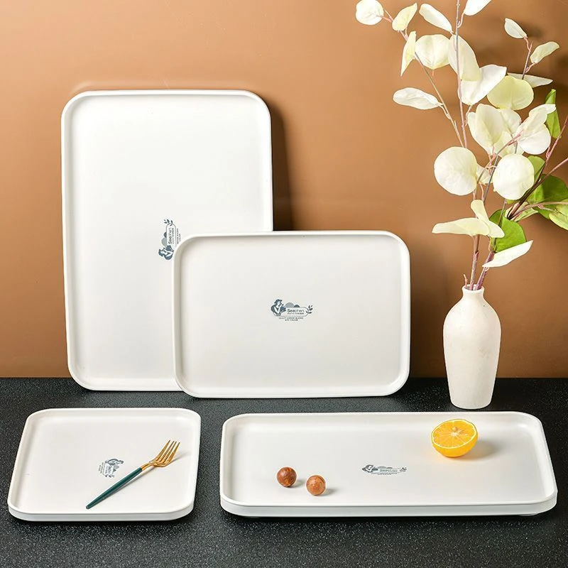 长方形托盘家用放茶杯水杯杯子茶盘客厅白色圆形收纳盘塑料水果盘