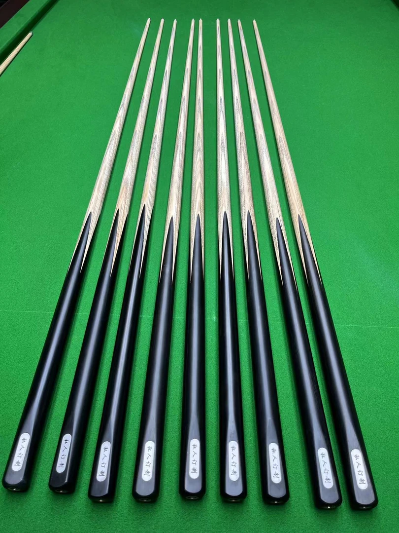 台球杆小头私人定制手工杆小头杆桌球杆黑檀木斯诺克台球通杆一体