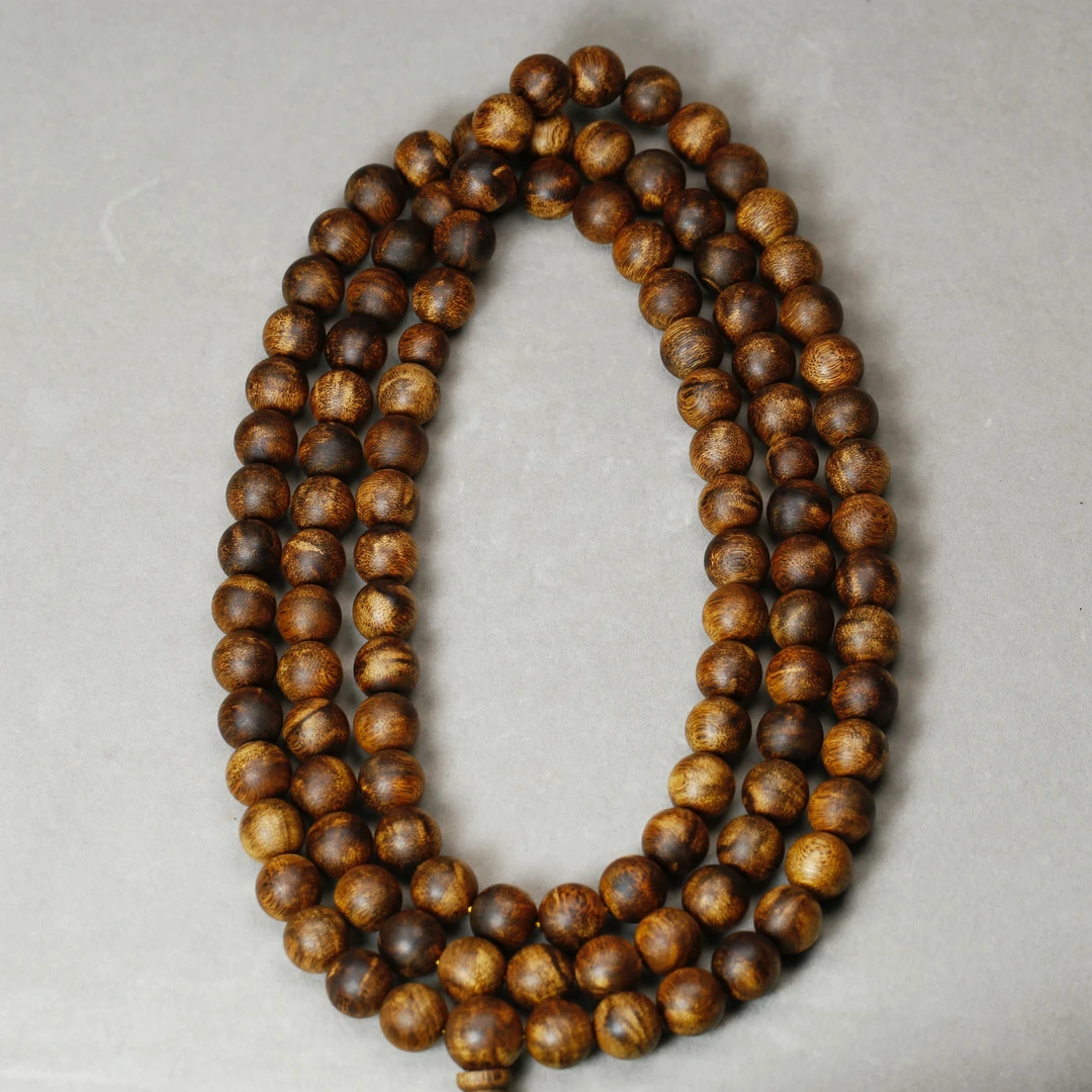 12mm*108颗越南芽庄白棋楠手链106克 棋韵丝丝妙香