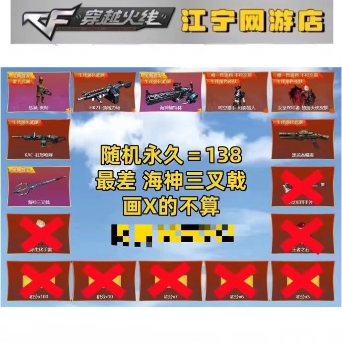 CF穿越火线 炼狱-秦师 海神加特林 HK21-领域立场 获得随机永久