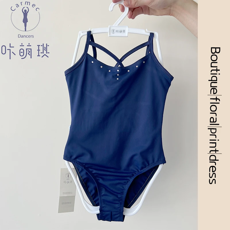 咔萌琪展会021儿童舞蹈服样吊带练功服中国舞连体女夏季芭蕾舞服