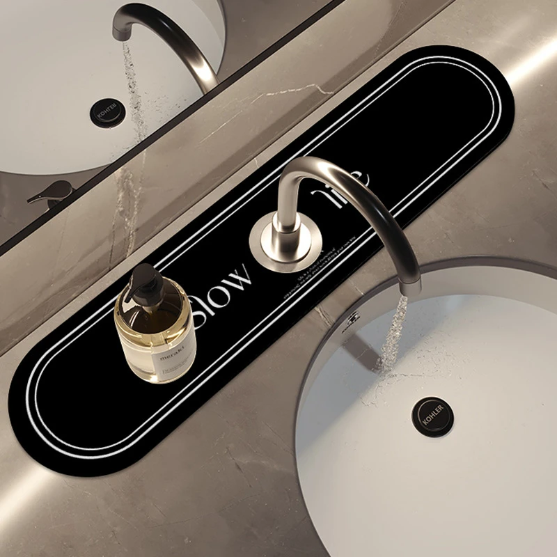 硅藻泥水龙头吸水垫防油台厨房水池防水垫防溅水耐脏浴室沥水池垫