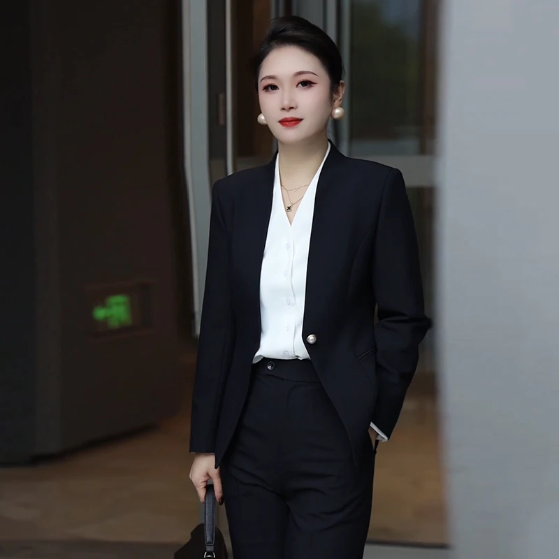 职业西装套装女气质春秋轻奢休闲时尚通勤职业西服外套正装公务员