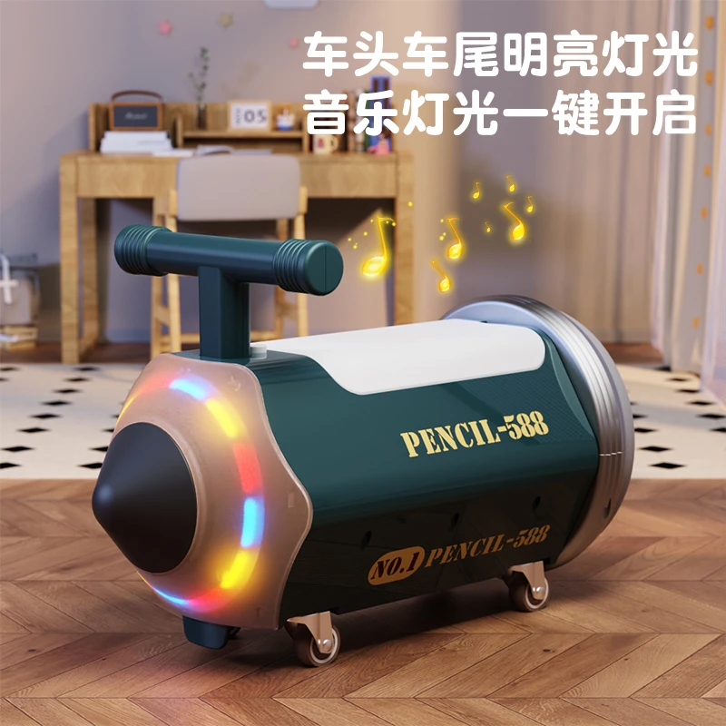 H儿童滑行车铅笔四轮滑滑车 1-3岁宝宝平衡车无脚踏玩具花生车