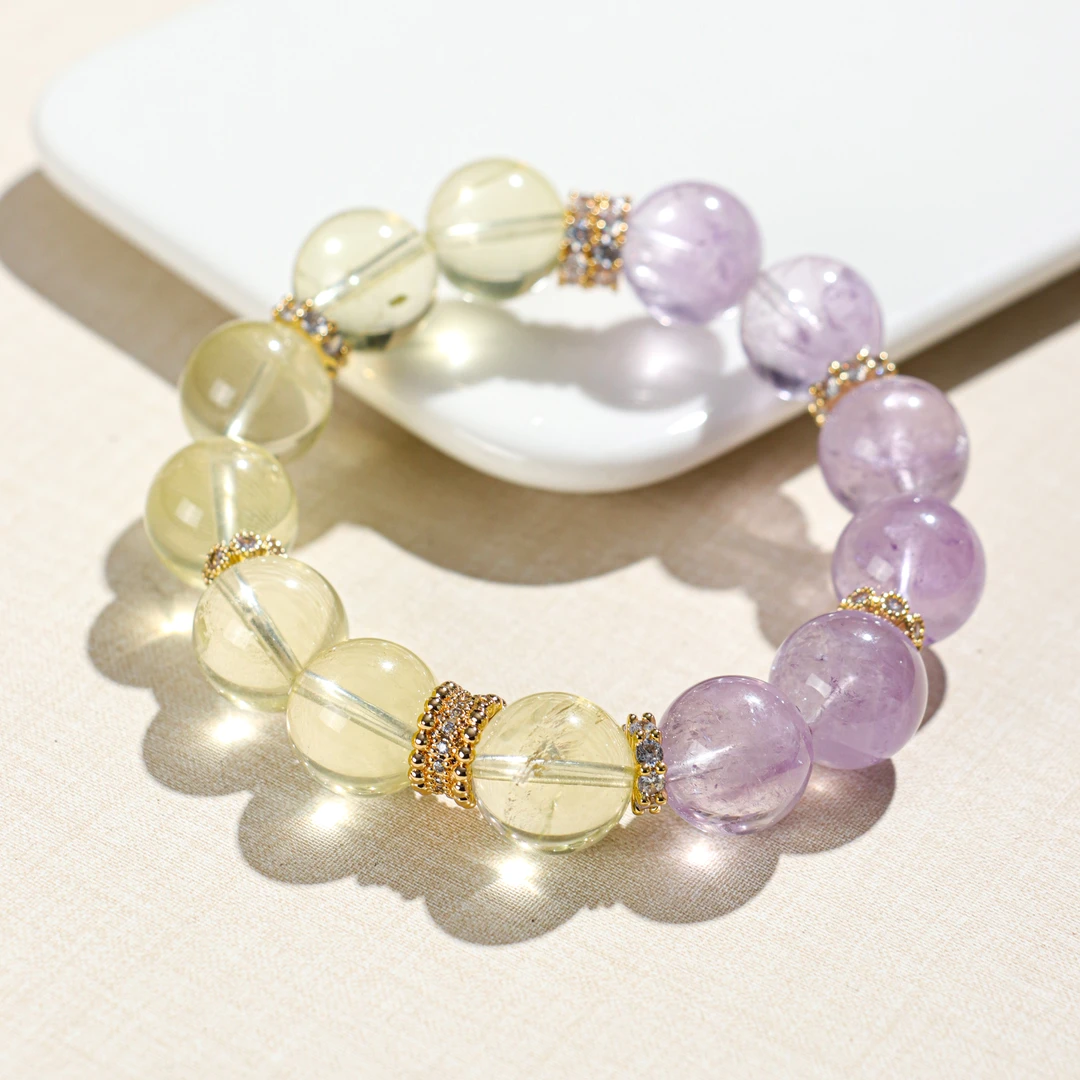 《冷静7》DL1904大颗黄紫水晶手链-13