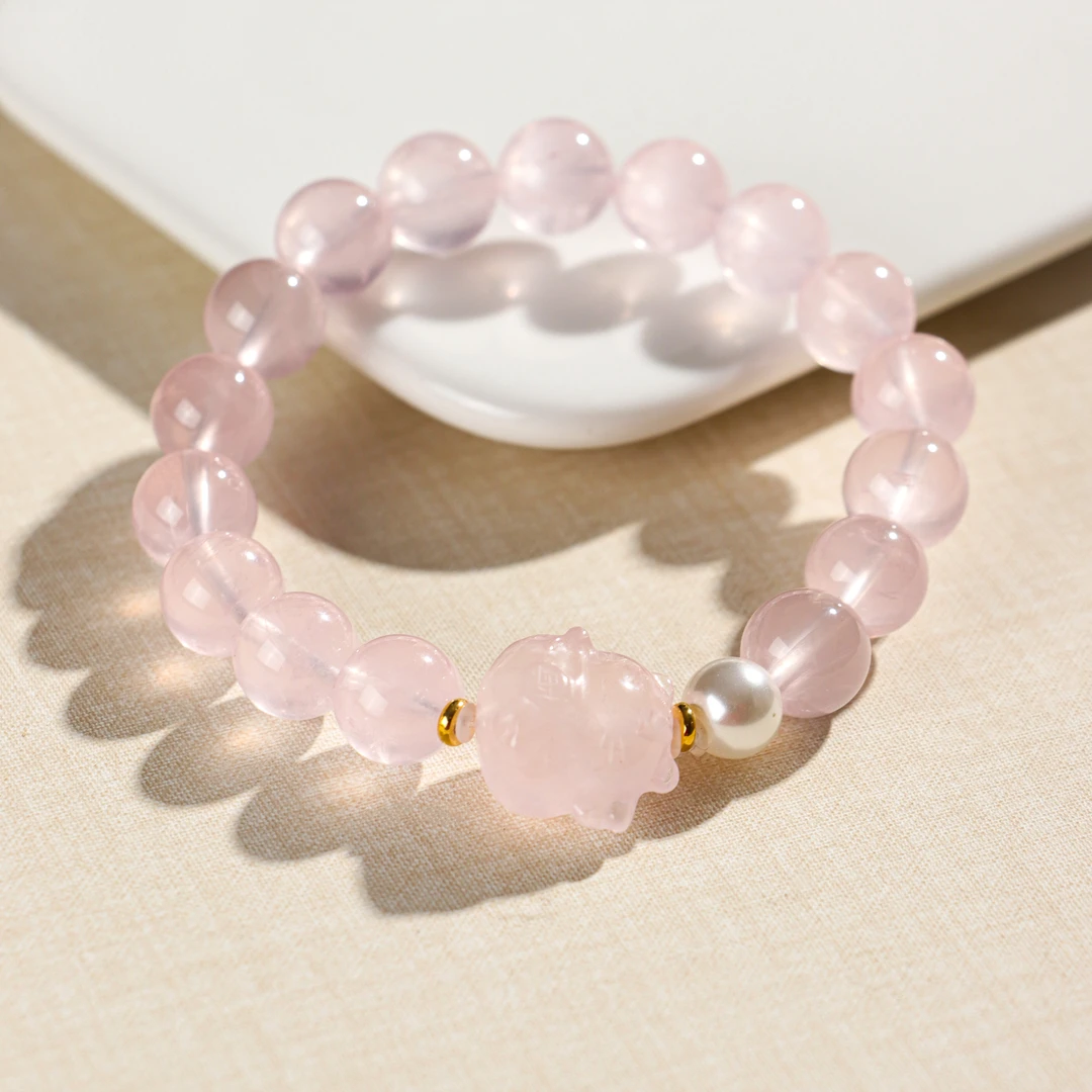 《贪心小猫》DL1616粉水晶手链-10