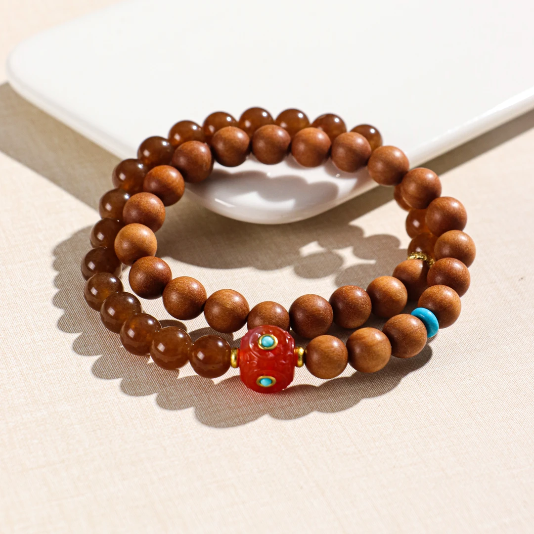 DL1946糖料玛瑙双圈手链