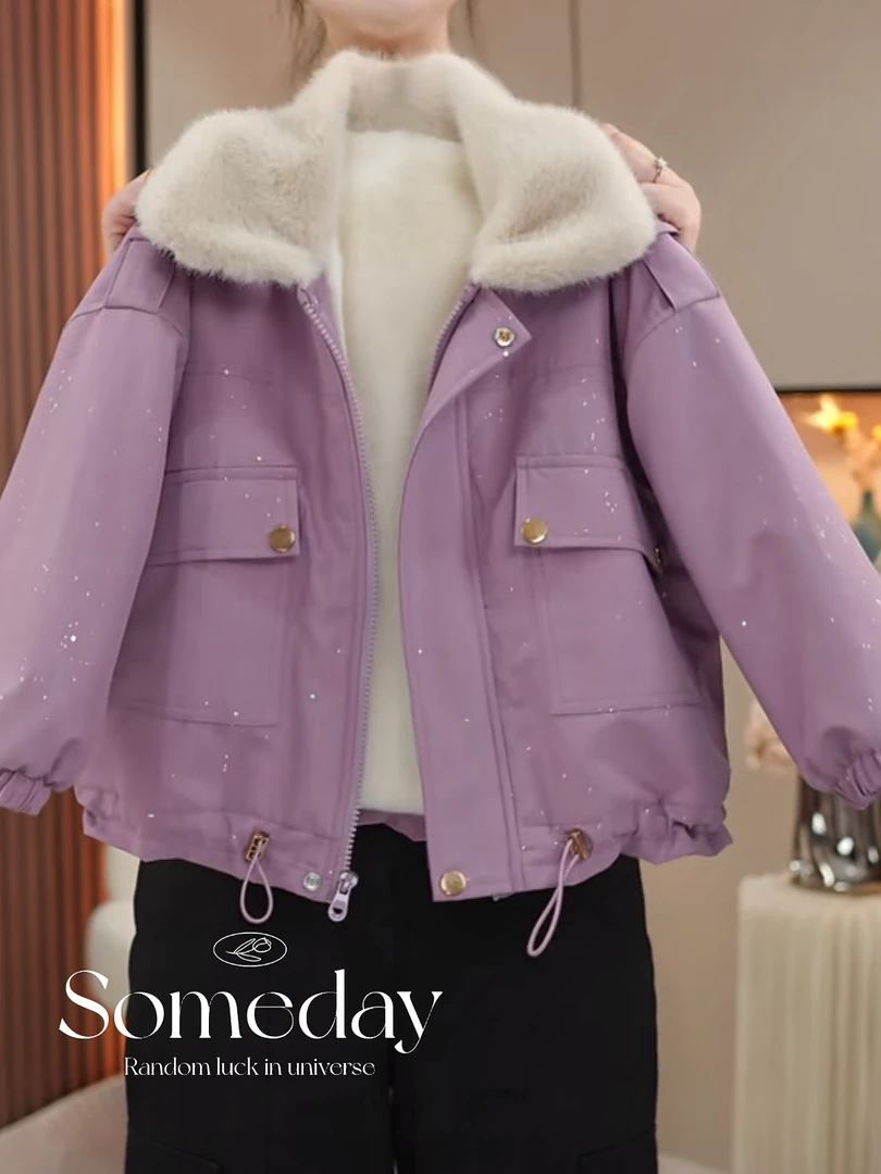 女童冬装韩版2024新款洋气加绒加厚外套2