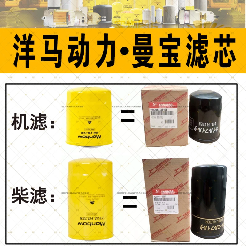 洋马滤芯曼宝滤芯4TNV94NV98滤清器三一徐工柳工临工雷沃龙工洋马