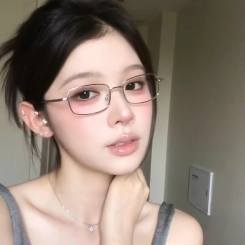 【粉丝专属】清冷高智感眼镜框斯文细边框近视眼镜女韩版潮防蓝光