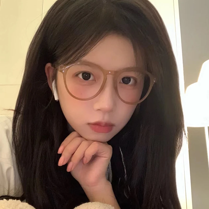 复古韩系茶色眼镜框女ins风网红款韩版潮防辐射时尚可配近视眼镜