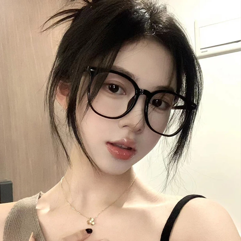 槑槑哒黑色近视眼镜框防蓝光辐射配度数防蓝光抗辐射大框眼镜女潮