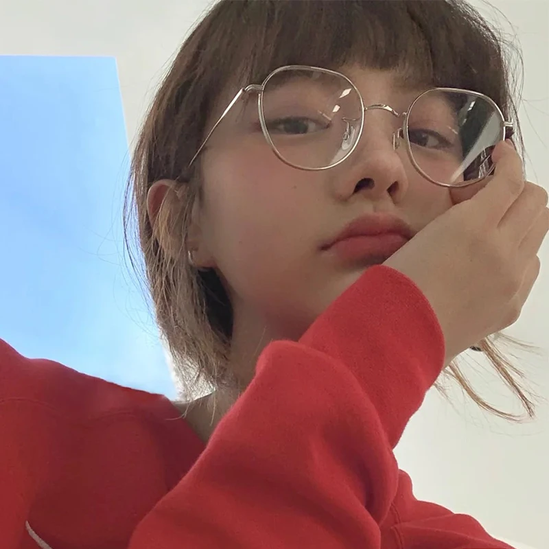 网红金丝边小框眼镜框近视女ins风小脸韩版潮学生复古可配有度数