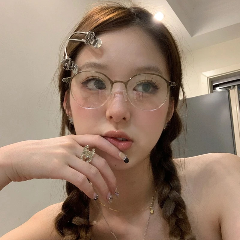 超轻近视眼镜女时尚牛油果绿韩版潮网红可配有度数防蓝光眼镜框架