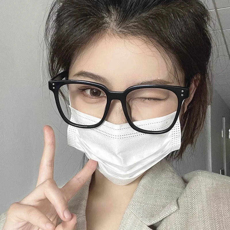 【粉丝专属】网红复古大黑框素颜神器眼镜女圆脸防蓝光近视眼镜