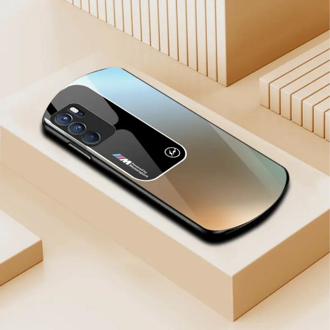 【OPPO Reno6 Pro】新款弧形渐变钢化玻璃宝马软边简约商务手机壳
