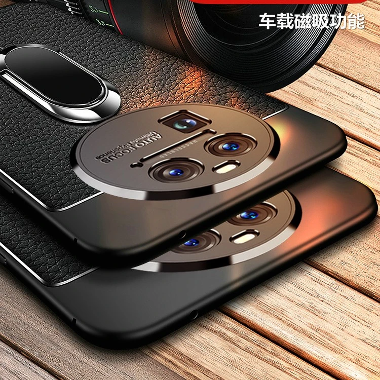 OPPO FindX6手机壳硅胶荔枝皮纹手感舒适防滑防手汗奢华商务男