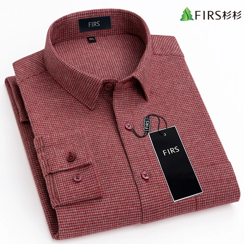杉杉正品轻奢高端上档次纯棉休闲衬衣男装长袖春秋款宽松男士衬衫