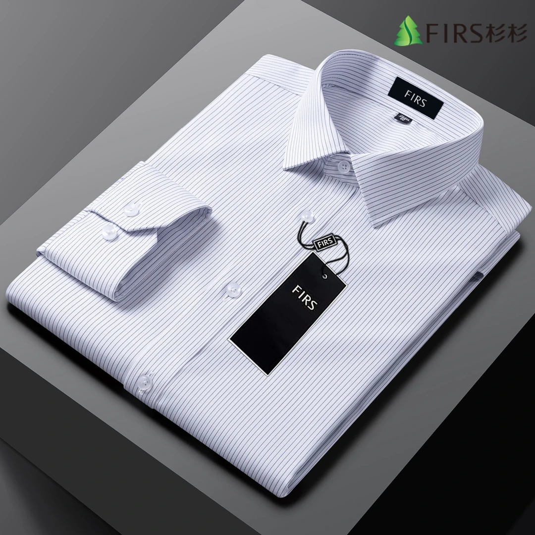 杉杉轻奢男装高端上档次衬衣男条纹长袖衬衫男款免烫抗皱商务休闲
