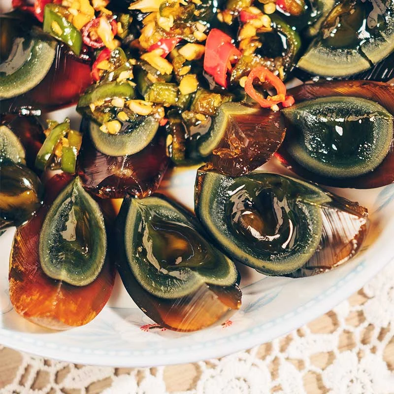 鸿狮 无铅工艺松花皮蛋溏心变蛋即食大鸭蛋生鲜 50-55g