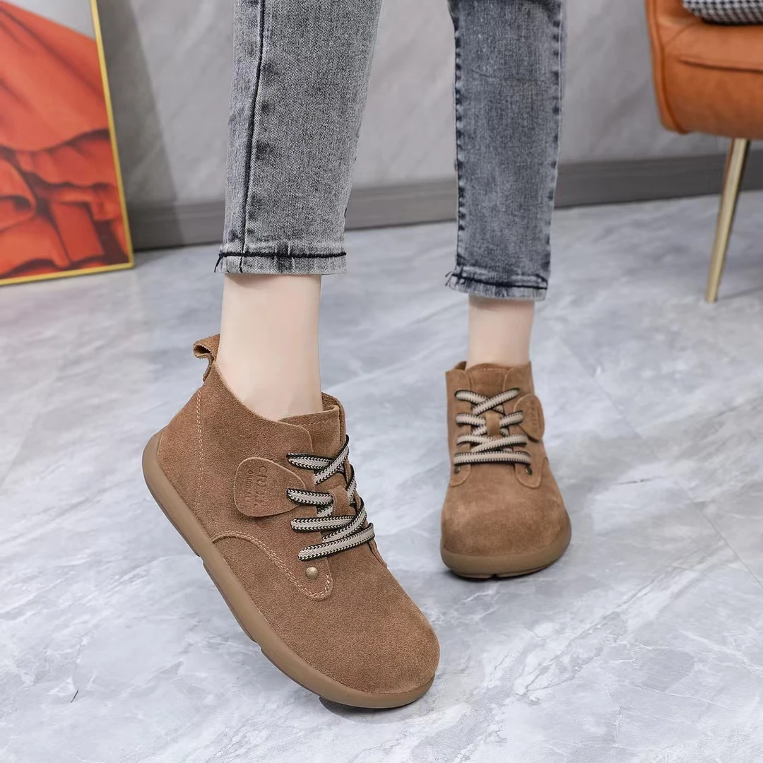 柏丽卡K4710-803冬季新款时尚女靴舒适马丁靴复古平底休闲马丁靴