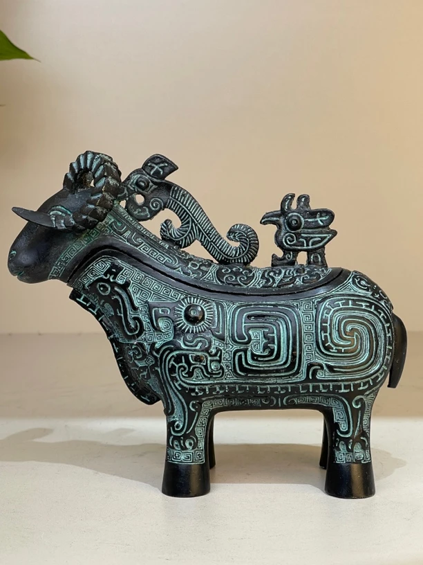 羊尊 天路仿古青铜器 纯铜摆件