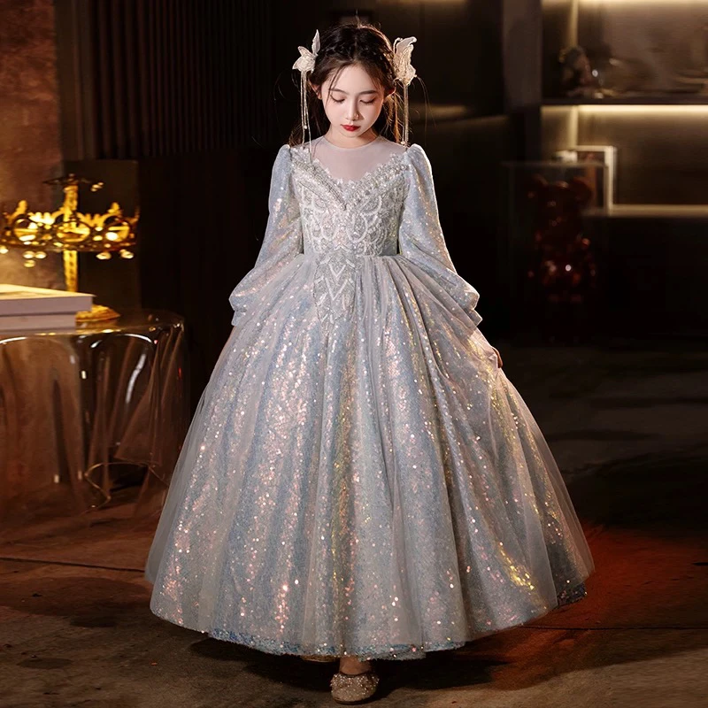 女童礼服裙轻奢小众高端唱歌儿童生日主持人钢琴表演演奏演出秋冬