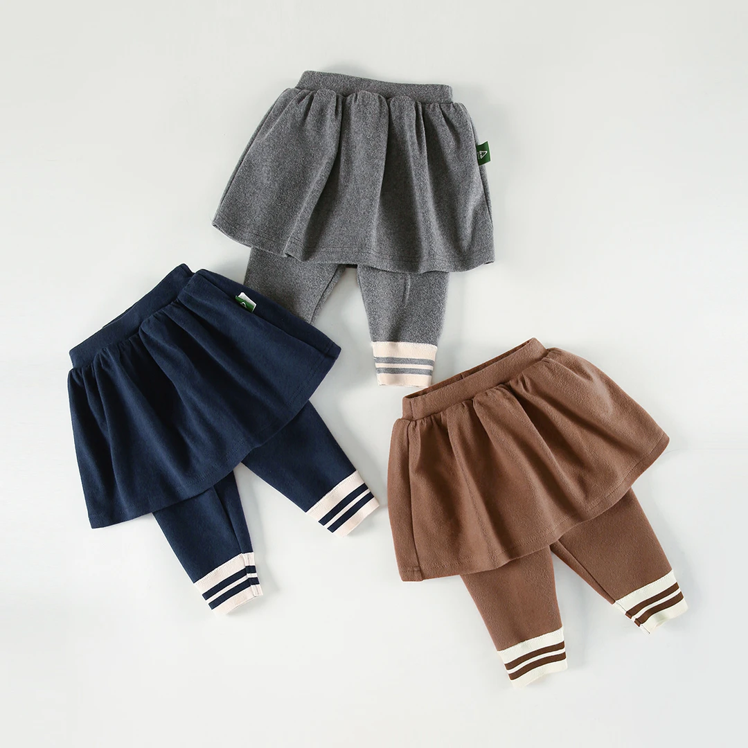 啊咪啦童装冬季加绒加厚休闲针织外穿长裤女童打底裙裤3DQK203