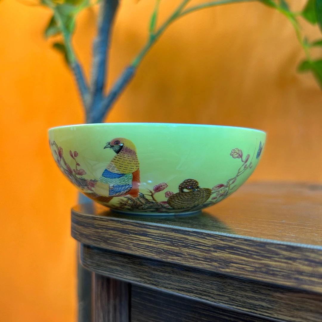 景德镇陶瓷功夫茶具红富锦鸡手绘普洱杯主人杯