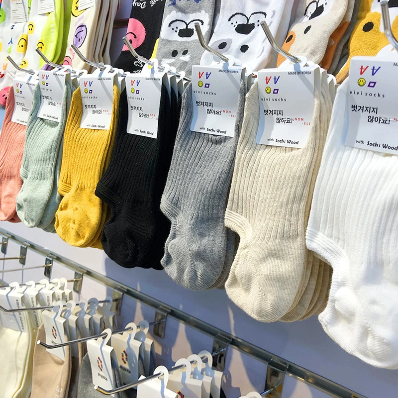 韩国进口袜子女船袜纯色小坑条防脱隐形袜套日系果冻夏季薄棉浅口